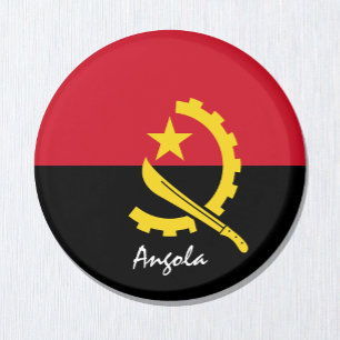 Angolese vlag en Afrikaans - sport- en sportfans Magneet
