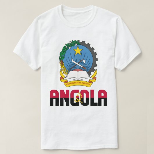 Angolese vlag en wapenschild t-shirt (Design voorkant)