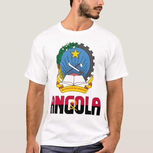 Angolese vlag en wapenschild t-shirt (Voorkant)