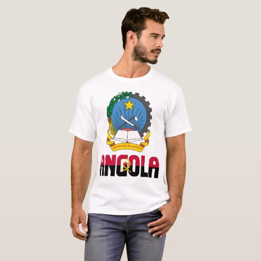 Angolese vlag en wapenschild t-shirt (Voorkant volledig)