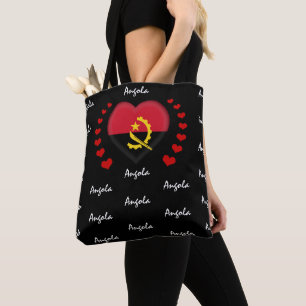 Angolese vlag, Heart Angolan Flag mode/sport Tote Bag