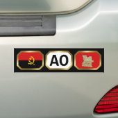 Angolese Vlag Landkaart Code Bumpersticker (Op auto)