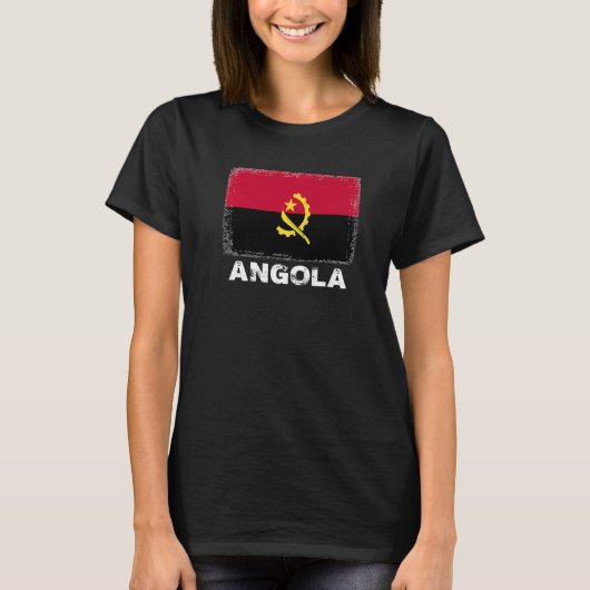 Angolese vlag ondersteunt Angolese Mannen T-shirt (Voorkant)