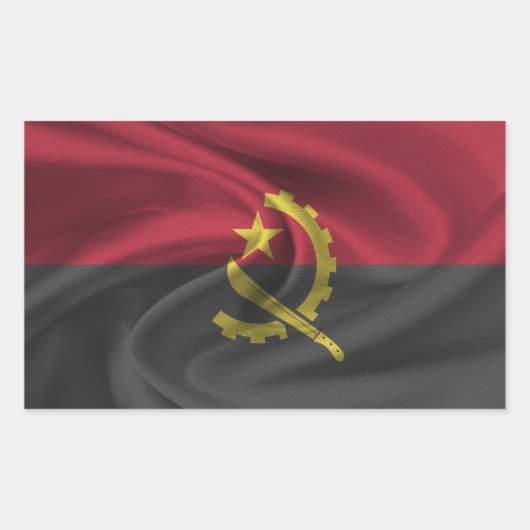 Angolese Vlag Rechthoekige Sticker (Voorkant)
