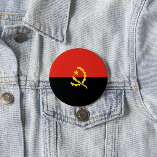Angolese vlag ronde button 7,6 cm (In situ)