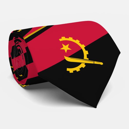 Angolese vlag, vlag van Angola Stropdas (Opgerold)