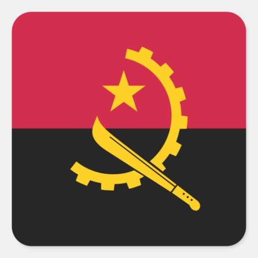 Angolese vlag, vlag van Angola Vierkante Sticker (Voorkant)