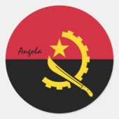 Angolese vlaggenpatriotten, vakantie/sport ronde sticker (Voorkant)