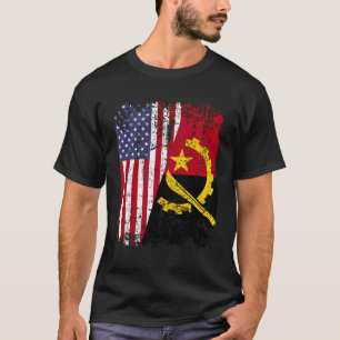 Angolese wortels Halve Amerikaanse vlag Angola T-shirt