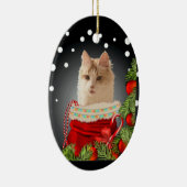 Angora Cat Keramisch Ornament (Rechts)