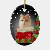 Angora Cat Keramisch Ornament (Voorkant)