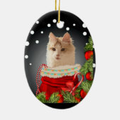 Angora Cat Keramisch Ornament (Achterkant)