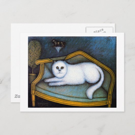 Angora cat, Morris Hirshfield Briefkaart (Voorkant / Achterkant)
