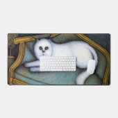 Angora cat, Morris Hirshfield Bureaumat (Keyboard & Muis)
