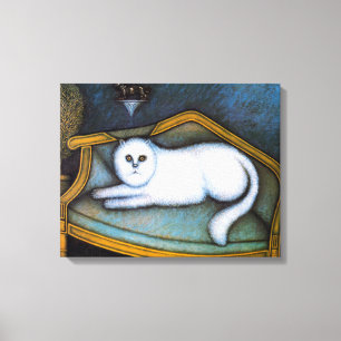 Angora cat, Morris Hirshfield Canvas Afdruk
