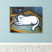 Angora cat, Morris Hirshfield Canvas Afdruk (Insitu (Houten vloer))