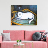 Angora cat, Morris Hirshfield Canvas Afdruk (Insitu (Woonkamer))