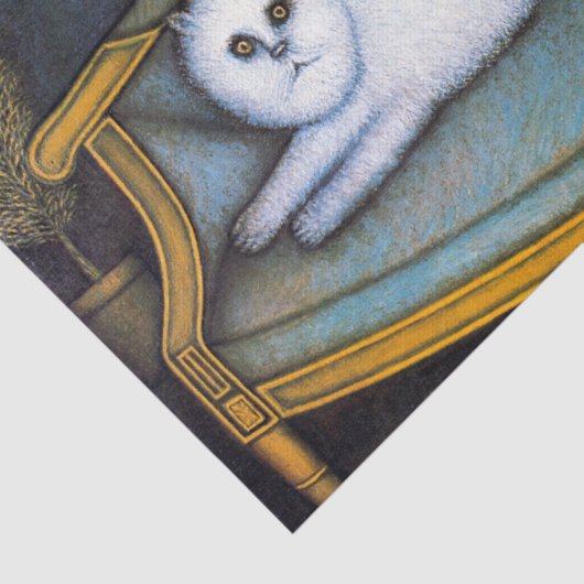 Angora cat, Morris Hirshfield Tissuepapier (Detail)