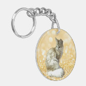 Angora Cat Sleutelhanger (Voorkant Links)