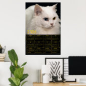 Angora Cat with Heterochromia – 2026 Calendar  Poster (Thuiskantoor)