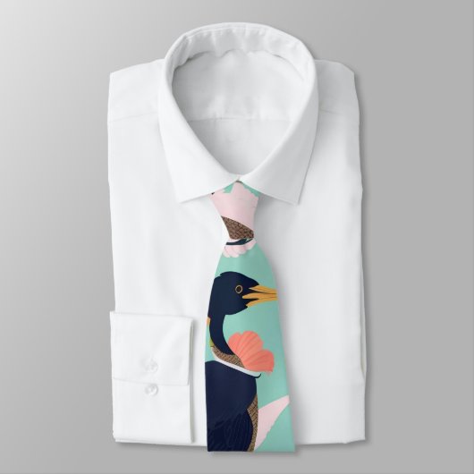 Angora Geit Bloemen Kleurrijk Aangepast Patroon Stropdas (Gebonden)