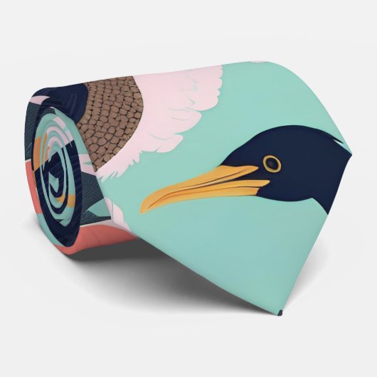 Angora Geit Bloemen Kleurrijk Aangepast Patroon Stropdas (Opgerold)