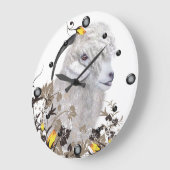 Angora Geit Schilderen Bloemen Muur Klok (Hoek)