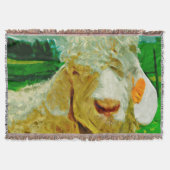 Angora Goat met Label in het oor Abstracte impress Deken (Voorkant)