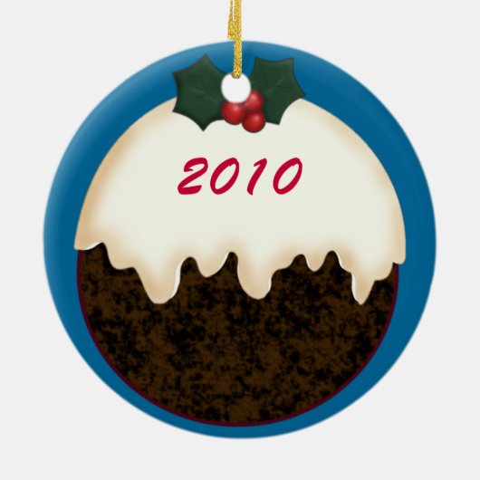 Angora Goat Santa Hat-kerstversiering Keramisch Ornament (Achterkant)