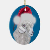 Angora Goat Santa Hat-kerstversiering Keramisch Ornament (Rechts)