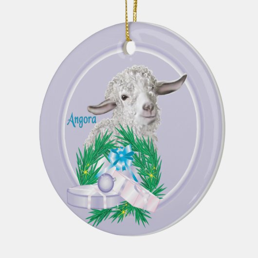 Angora Goat Wreath Holiday Ornament (Links)