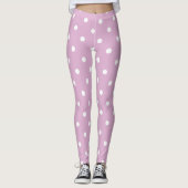 Angora Pink Polka Dots Leggings (Voorkant)