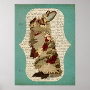 ANGORA RABBIT RETRO Art Poster