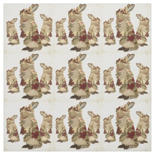 Angora Rabbits Fabric Stof (Swatch)