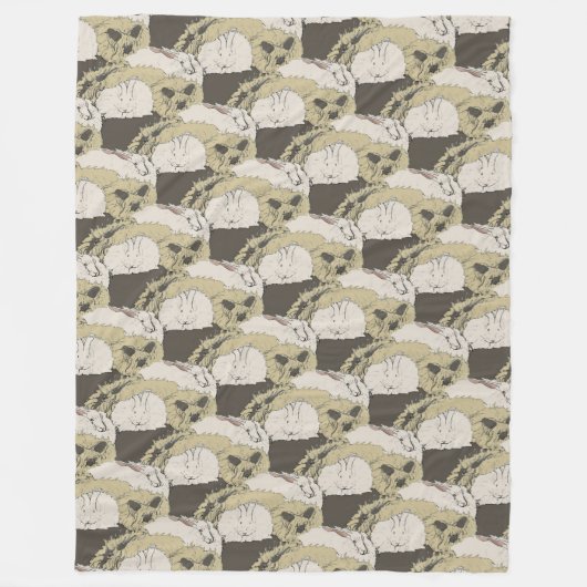 Angora Rabbits Fleece Deken (Voorkant)