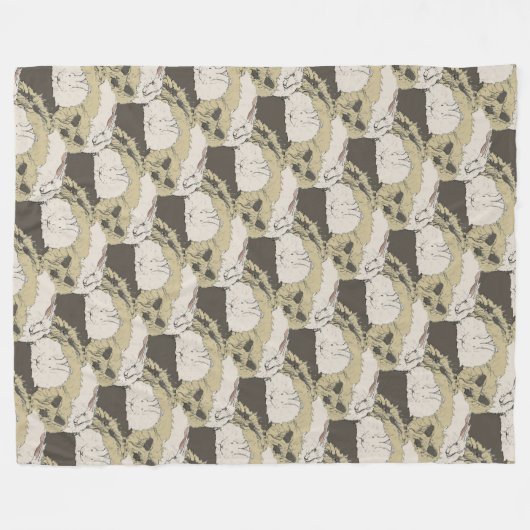 Angora Rabbits Fleece Deken (Voorkant (Horizontaal))