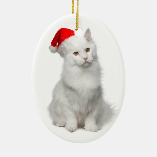 Angora Santa Cat Ornament (Achterkant)