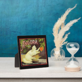 Angora White Cat Citrus Fruit Label Fotoplaat