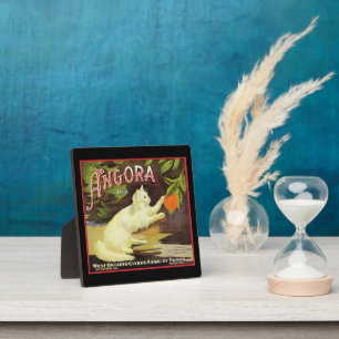 Angora White Cat Citrus Fruit Label Fotoplaat