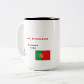 Angra do Heroismo Coffee Mug Tweekleurige Koffiemok (Voorkant links)