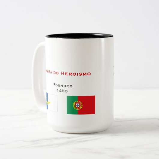 Angra do Heroismo Coffee Mug Tweekleurige Koffiemok (Voorkant links)