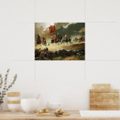 Angreifende Ritter unter einer Standarte Poster (Keuken)