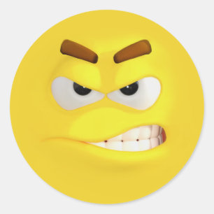 Angry 3D Effect Emoji Ronde Sticker