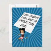 Angry-activist met protestbord briefkaart (Voorkant / Achterkant)