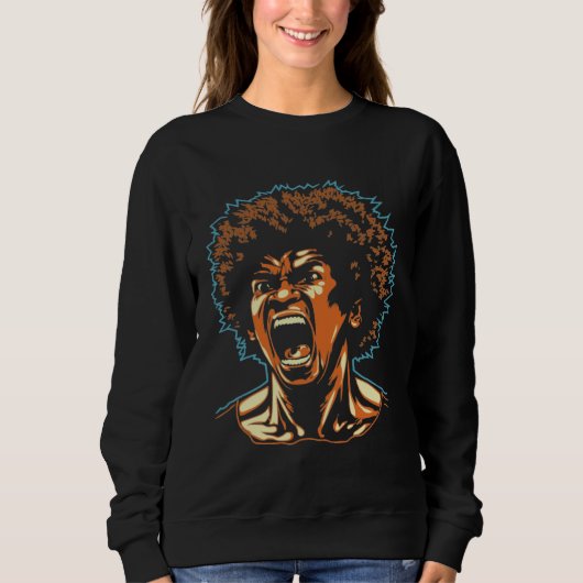 Angry African American Teenager Afro Black Pride   Trui (Voorkant)