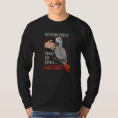 Angry African Gray Parrot Ironic Gezegde Exotic Bi T-shirt (Voorkant)