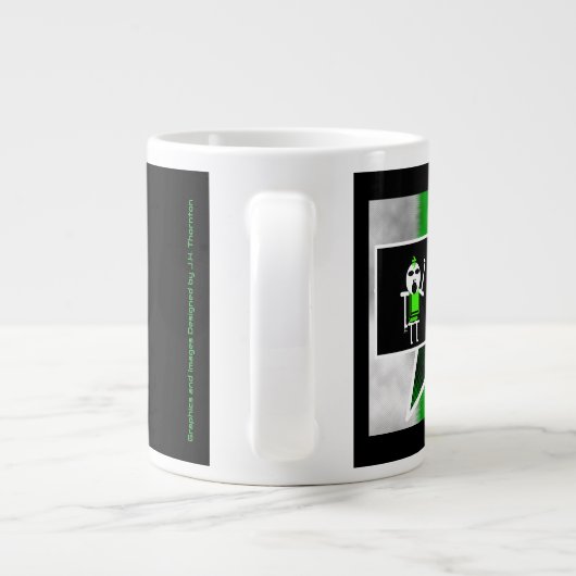 Angry Alien [ SKULLien ] Coffee Mug  Grote Koffiekop (Achterkant)