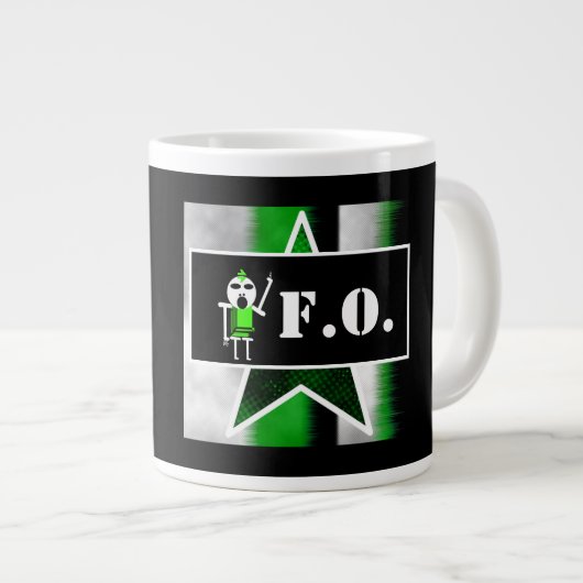 Angry Alien [ SKULLien ] Coffee Mug  Grote Koffiekop (Voorkant rechts)