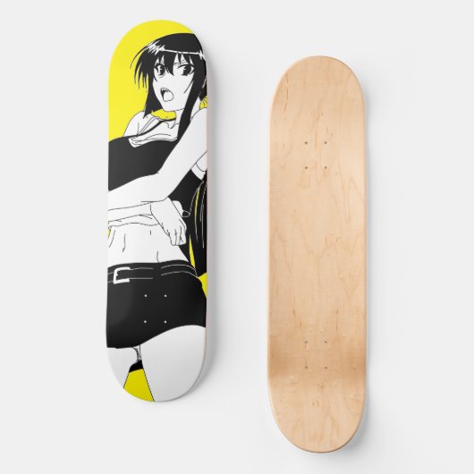 Angry Anime Girl Skateboard Deck (Voorkant)