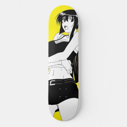 Angry Anime Girl Skateboard Deck (Voorkant)